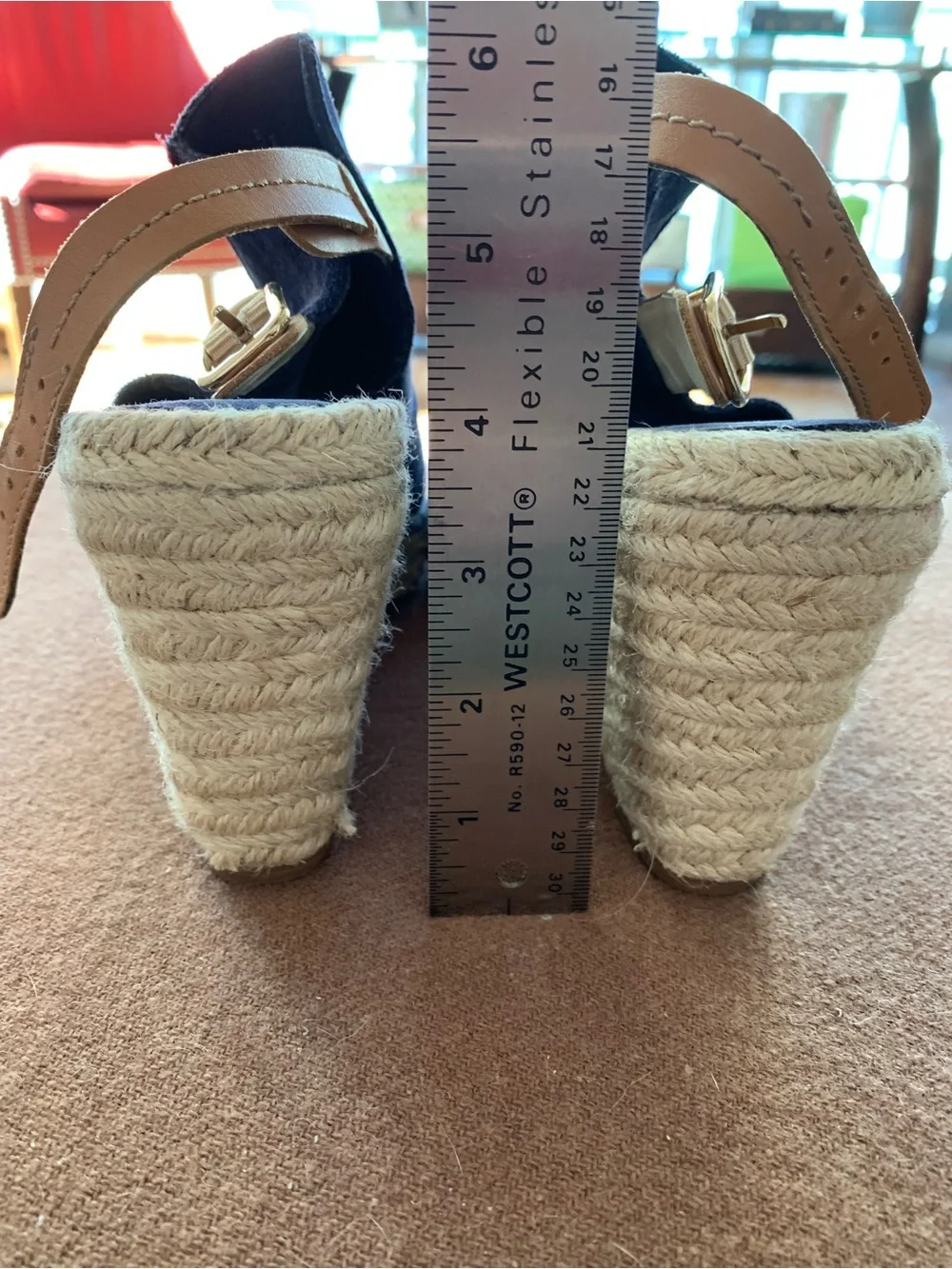 Seychelles Navy Suede Espadrille Wedge Slingbacks EUC 8.5 - Picture 4 of 7